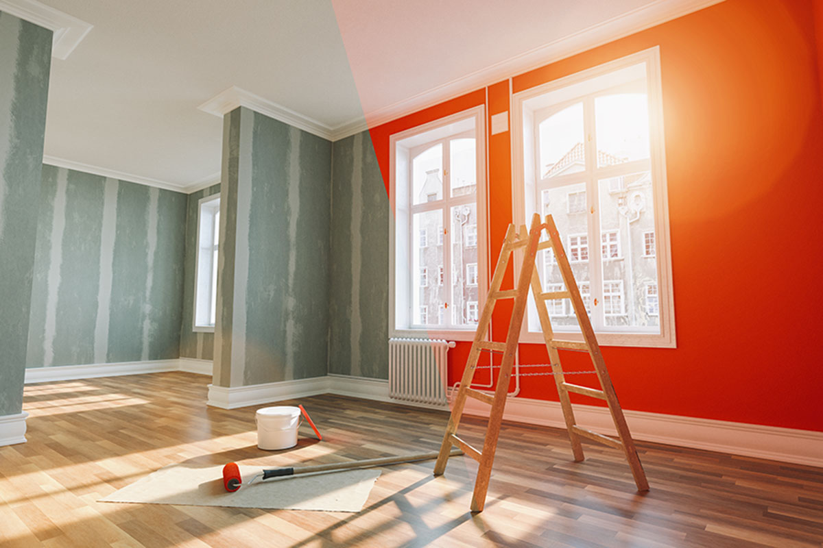 Shutterstock image of the process of interior painting
